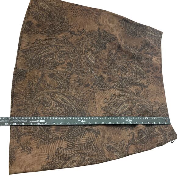Vintage Giorgio Fiorlini Plus Size Mini Skirt Size 18 Whimsigoth Paisley Brown - Picture 7 of 9